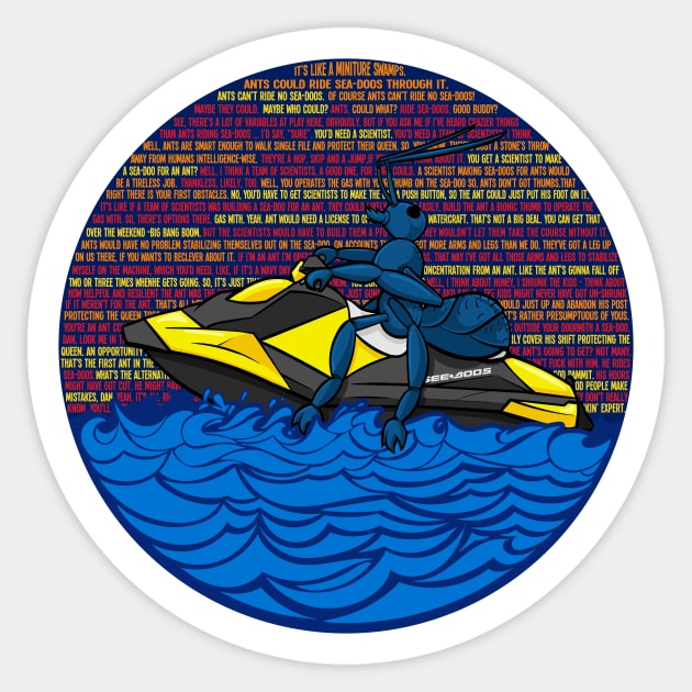 Ants on SeaDoos - Script Sticker by rt-shirts